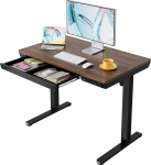 HUANUO 100 x 60 cm k&otilde;rguse reguleeritav laud koos sahtliga, reguleeritava k&otilde;rgusega laud, terve lauaplaat, USB-laadimisport ja 3 m&auml;lufunktsiooni, p&auml;hklipuust puidust