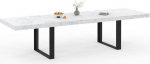 IDMarket - Phoenix ristk&uuml;likukujuline pikendatav s&ouml;&ouml;gilaud 6-12 inimesele - Marmori efektiga lauaplaat - Valge Alaska - 200-300cm