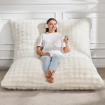 Hobestluk 3-in-1 Bean Bag Chair, hiiglaslik Bean Bag toolid t&auml;iskasvanutele koos mullikattega, konverteeritav Bean Bag, p&otilde;randapadi koos masinaga pestava kattega elutuppa (Bubble White)