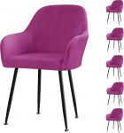 Elastne Velour s&ouml;&ouml;gitoa toolide katted koos k&auml;etoedega - pestavad slipcovers s&ouml;&ouml;gitoa toolidele, venivad tooli kaitsjad kontorisse, k&ouml;&ouml;ki, elutuppa, hotelli ja bankettidele (lilla, 6 komplekt)
