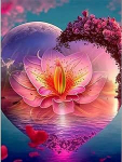 Mogtaa Flower Diamond Painting Adults, 5D Lake Diamond Painting Children, Landscape Full Pictures Diamond Painting Kits, DIY Arts Craft Diamond Painting Kits as Gift and Home Decor 30 x 40 cm