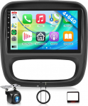 4G + 64G 9-tolline Android autoradio Renault Trafic Opel Vivaro B Fiat Talento Nissan NV300 traadita Carplay stereo koos Android auto navigatsiooniga GPS peeglilink Bluetooth FM/RDS/DAB/DVR/EQ WiFi SWC tagurduskaameraga