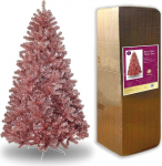 SHATCHI 5ft Rose Pink Shiny Tinsel Tips Bushy Luxury Hinged oksad j&otilde;ulupuu 5ft Pink Shiny Tinsel Tips Bushy Luxury Hinged oksad j&otilde;ulupuu