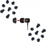 Schwarze Ersatz-Ohrst&ouml;psel aus weichem Silikon, 3-Flansch, ger&auml;uschisolierend, passend f&uuml;r die meisten In-Ear-Kopfh&ouml;rer (24 x klein)