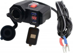 D74CS mootorratta topelt USB-pesa laadimisseade auto paigaldus koos puutepidemega 12V/24V, auto sigaretis&uuml;&uuml;taja pistikupesa adapter LED mootorratta veekindla autolaadija paigaldamiseks