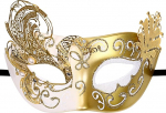 Flongo Peacock Masquerade mask naistele: Kuldne Veneetsia metallist poolmask liblika disainiga Glitter tekstuuriga mask koos helmedega ja kristallidega Karneval pulmakost&uuml;&uuml;mi aksessuaariks