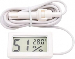 Digitales Mini-Thermometer, Hygrometer, Messger&auml;t, Temperatur- und Luftfeuchtigkeitsmesser, Monitor, Sonde, Sensor, Detektor, 1 St&uuml;ck (quadratisch, T- RH, Wei&szlig;)