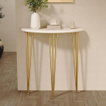 Schmaler Konsolentisch, Massivholz-Eingangstisch, Beistelltisch f&uuml;r Wohnzimmer, Eingangsbereich, Flur, Foyer, Schlafzimmer Oder B&uuml;ro(Gold,80 * 25 * 90cm/31 * 10 * 35in)
