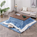 Japanische M&ouml;bel, Bodenbeheizte Tische, Tischset mit Tisch/Heizung/Steppdecke/Teppich, Tatami-Futon, Bettdecke, Kaffee-/Esszimmertisch, madalige Schreibtischdecke, Matte, Fu&szlig;w&auml;rmer f&uuml;r das Home-Office