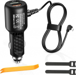 11,5 jalga Dash Cam Mini USB toiteadapter koos Dual USB kiirlaadimisportiga Dash Cam toiteallikas Universaalne autoadapteri toitejuhe s&otilde;iduregistraatori jaoks (mikro vasakule)