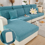 Jacquard diivanil istmepadja kate, Stretch diivanikate, istmepadja kaitse, libisemisvastane diivanikate, kaitsekate diivanipadja jaoks, L-kujuline Chaise Longue m&ouml;&ouml;bli kaitse (Sea Blue, Chaise Longue)