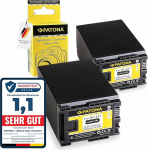 PATONA 2 x BP-827 aku 2000 mAh asendusaku, mis &uuml;hildub Canon videokaameraga FS11 FS21 FS22 HF10 HF20 HF100 HG20 XA10 Legria FS200 FS306 FS406 GX10 HF G10 G40 G50 M3 0 M400 0 S10 S100 BP827