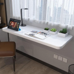 Robuster, wandmontierter Klapptisch f&uuml;r K&uuml;che und Esszimmer. Schwebender Wandschreibtisch mit 70 kg Tragkraft, ideal f&uuml;r kleine R&auml;ume (Wei&szlig; 60 x 50)