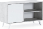 Skraut Home TV-kapp elutuppa - 57 x 95 x 40 cm - Sobib 32/40-tollise teleri jaoks - Wind 100 mudel - Tsement - Kahe uksega valge