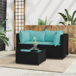 Elutoa m&ouml;&ouml;blikomplekt, diivanikomplektid elutuppa, diivanvoodi, 3-osaline aia salongikomplekt koos padjadega, must pol&uuml; rotangist moodulsofa, moodulsofa, &otilde;uem&ouml;&ouml;bel,