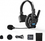 SYNCO XTALK XPRO1 traadita intercom peakomplekt, 2,4 GHz t&auml;isdupleksraadio, 24 h aku kestvus, 500 m raadius, reaalajas meeskonnaside, traadita intercom k&otilde;rvaklapid.