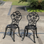 Valatud alumiiniumist aiatoolid 2-st komplektist Rose Design Antique Style (Rose Chair Antique Bronze)