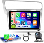 4G 128G VECHTEL 10.1" Bluetooth-Autoradio f&uuml;r VW Golf 7 2012-2020 Carplay Android Auto,Android 15,EQ,WiFi GPS,Mirror Link,RDS/FM Radio 2 Din mit AHD Tagfahrkamera