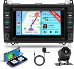 Hodozzy 2G + 64G autoraadio Mercedes Benz W169 B200 A B-klassile W639 W245 W906 W209 Viano Vito Sprinterile koos Carplay Android autoga, raadio 7-tollise puuteekraaniga koos navigatsiooniga Bluetooth WiFi DSP FM/RDS Canbusega