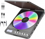 Tragbarer CD-Player Bluetooth mit Kopfh&ouml;rern, Wiederaufladbarer CD Player Tragbar mit Lautsprecher und FM Transmitter 2000mAh Lithium-Akku Discman CD Players Tragbar f&uuml;r Erwachsene Studenten Kinder