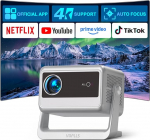 Nutikas projektor 4K kodukino [Netflix Ready & 30000L] VOPLLS Autofookus/Trapezoidkorrektsioon 3D Dolby Audio projektor, WiFi6 Bluetooth Full HD 1080P projektor v&auml;ljas mobiiltelefonile/PC-le