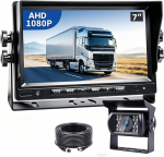 PARKVISION tagurduskaamera komplekt 7-tollise HD monitori ja IP68 kaameraga - 110&deg; lai nurk ja IR &ouml;&ouml;n&auml;gemine - 12V/24V tagurduskaamera s&uuml;steemi j&auml;relpaigaldamine veoautole, bussile, kaubikule, haagisele, haagissuvilale, haagissuvilale