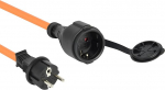 Electraline 01674 IP44 pikenduskaabel 10 m v&auml;litingimustes kasutatav spetsiaalne kaabel AT-N07V3V3-F 3G1.5, kasutatav kuni -35 &deg;C, &otilde;li- ja UV-kindel ning &auml;&auml;rmiselt kulumiskindel maanduskontaktidega pistikupesadega