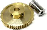 Worm Gear ja Worm 0.8m Precision Turbine Worm Gear Set 1: 20/30/40/50/50/60 Hambad Roostevabast terasest Worm Copper Gear tarvikud (V&auml;rv : Worm 6mm, suurus : 60 Hambad-8mm)