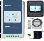 EPEVER MPPT Solar Charge Controller 40A 12V/24V Tracer4210AN + Remote Meter MT50 Monitor + RTS for Solar Panel Charge Controller with LCD Display (Tracer4210AN + MT50+RTS)