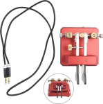 CNC-Edelstahl-Telegrafen-Schl&uuml;ssel, verstellbare D&auml;mpfung, 35 mm Klinke f&uuml;r Ham Radio CW (rot)