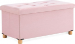 BRIAN & DANY Faltbarer Ottomane, Biber-Fu&szlig;st&uuml;tze, Hocker, Sitzw&uuml;rfel mit Holzf&uuml;&szlig;en und Deckel, 76,2 x 38,1 x 38,1 cm, Rosa