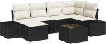 Rantry 6-teiliges Garten-Sofa-Set mit Kissen braun Poly-Rattan Gartenlounge Model3355806