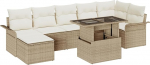 8-teiliges Garten Sofa Set mit Kissen Beige Poly Rattan Gartenlounge Model3348327