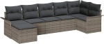 7-teiliges Garten-Sofa-Set mit Kissen Grau Poly Rattan Gartenlounge Model3345449