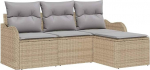 Rantry 4-teiliges Garten Sofa Set mit Kissen Beige Poly-Rattan, 2-Sitzer Garten Sofa mit Kissen Beige Poly-Rattan Gartenlounge Model3345650