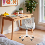 FurnitureR Kids Chair reguleeritava k&otilde;rgusega t&ouml;&ouml;laua tool Ergonoomiline v&auml;rviline noorte tool seljatoega ja k&auml;etoega 5 ratastega p&ouml;&ouml;rlev tool lastele 3-10 aastat 100kg kandev&otilde;ime