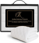 The Royce Gesteppter Matratzenschoner aus Mikrofaser, 90 x 190 cm, extra tief, 30 cm, wasserdicht, maschinenwaschbar, Wei&szlig; (Einzelbettgr&ouml;&szlig;e)