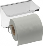 Agplex - Wand-Toilettenpapierhalter - Klebe-Toilettenpapierhalter mit Handyhalterung. Transparenter Acrylglas-Toilettenpapierhalter f&uuml;r das Badezimmer