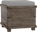 Cortesi Home CH-OT219100 Scusset Storage Box Ottoman Fabric and Wood Grey