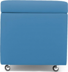 Arketicom New Pandora Swing Bean Bag Stool with Wheels in Faux Leather Footrest with Wheels Armchair Bench Padded Rubber Feather Puff Design Main Decor Coffee Table Modern 42 x 42 cm Sky Blue