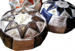 Fair Trade Moroccan Leather Star Pouffe - Choose from 10 Colours (Cream)