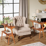 Tribesigns kitsas k&uuml;ljelaud elutuppa, 2-tasandiline &otilde;huke diivanipoolne k&uuml;ljelaud t&auml;ispuidust jalgadega, talumajapidamise pikk &ouml;&ouml;kapp (2)