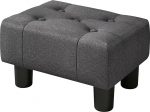 LUE BONA Jalahoob - Jalahoob pehmendusega toolile laua elutuppa magamistuppa ja &uuml;hiselamusse - Ottomani, Faux Linen, antratsiitv&auml;rvi