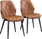 Yaheetech S&ouml;&ouml;gitoatoolide komplekt 2 k&ouml;&ouml;gitooli Pehmendusega metallist jalad kuni 136 kg kandev&otilde;imega polsterdatud tool k&ouml;&ouml;ki/ s&ouml;&ouml;gituppa/ magamistuppa/ restorani pruun/ kunstnahast