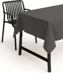 Texpot Garden laudlina 135 x 180 cm ovaalne tumehall linaefektiga lotoosi efektiga plekikaitsega mitte-raudne laudlina