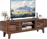 Luoxiao Puidust TV kapp 140 cm Lowboard kuni 60-tollise teleri jaoks Kaasaegne kaasaegne TV laud 2 l&uuml;kanduksega TV sahtli kapp Sideboard avatud hoiuruumiga elutuppa p&auml;hklipuust