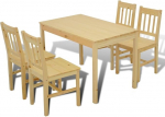 tidyard 5-osaline s&ouml;&ouml;gikomplekt K&ouml;&ouml;gikomplekt S&ouml;&ouml;gitoa komplekt S&ouml;&ouml;gilaud ja s&ouml;&ouml;gitooliga puidust laud koos 4 s&ouml;&ouml;gitooliga Naturaalne v&auml;rvus
