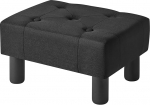 YMYNY HBD039B V&auml;ike jalahoob, ristk&uuml;likukujuline linasest materjalist jalahoob, jalahoob elutuppa, Pouf diivanijalats, Ottomani jalahoob sissep&auml;&auml;suks, 40 x 30,5 x 22,5 cm, must
