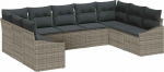 Rantry 9-teiliges Garten-Sofa-Set mit Kissen Grau Poly Rattan Gartenlounge Model3346879