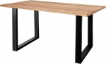 SAM Marek S&ouml;&ouml;gitoa laud, 140 x 80 cm, naturaalne sheesham puit, massiivne s&ouml;&ouml;gitoa laud U-raamiga, matt must, lauaplaat 26 mm.